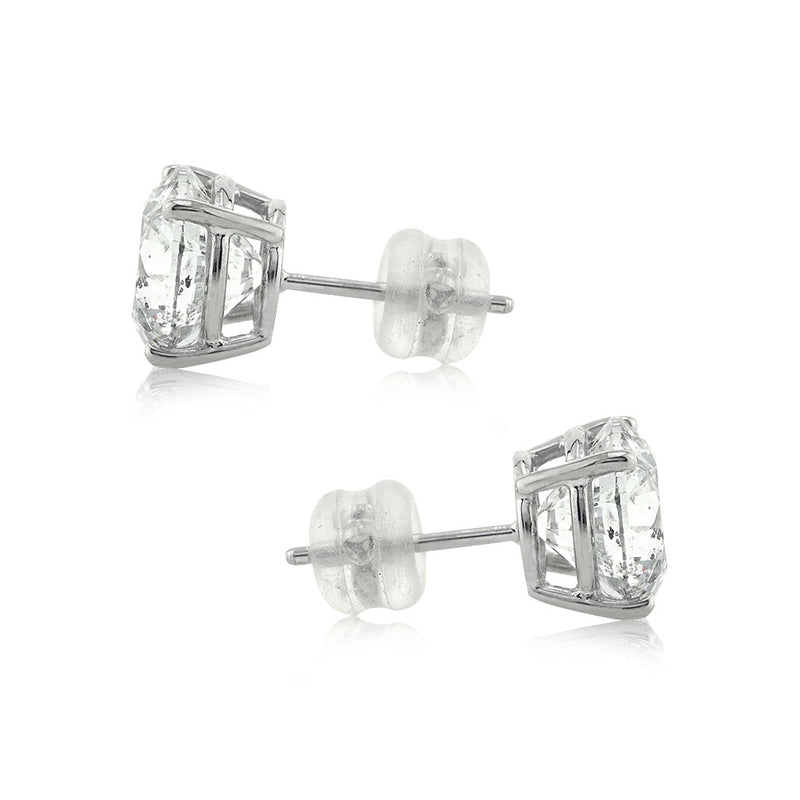 4.05ct Round Brilliant Cut Diamond Stud Earrings in 14k White Gold