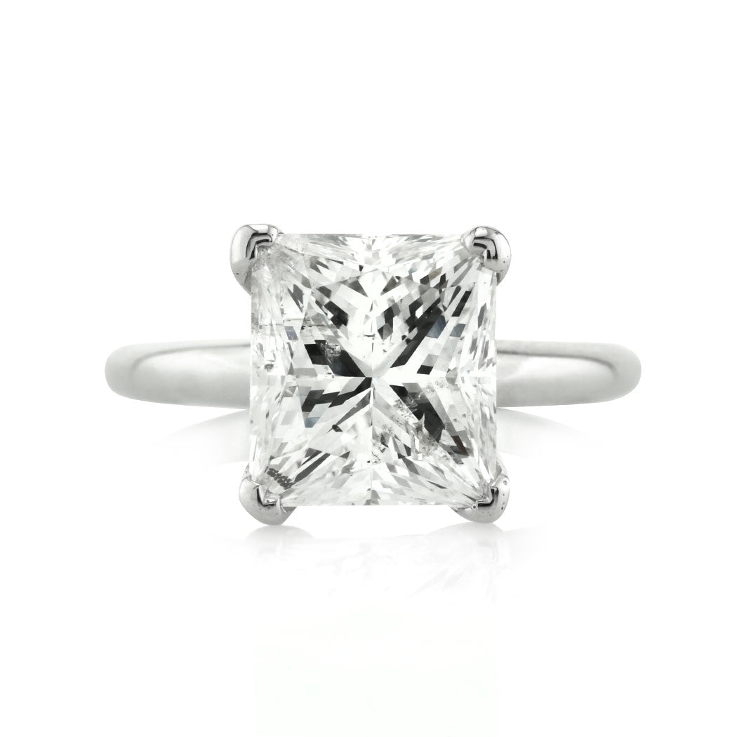 5.29ct Princess Cut Diamond Solitaire Engagement Ring