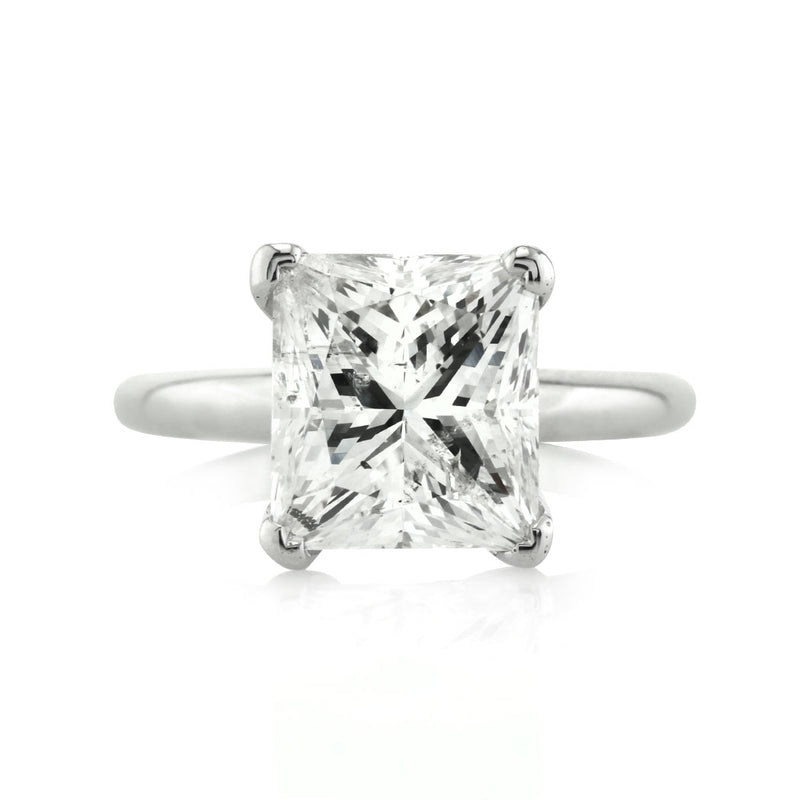 5.29ct Princess Cut Diamond Solitaire Engagement Ring