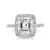 2.63ct Asscher Cut Diamond Vintage Engagement Ring