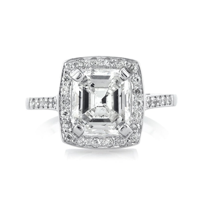 2.63ct Asscher Cut Diamond Vintage Engagement Ring