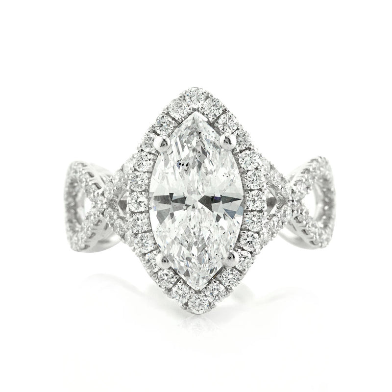3.07ct Marquise Cut Diamond Infinity Engagement Ring