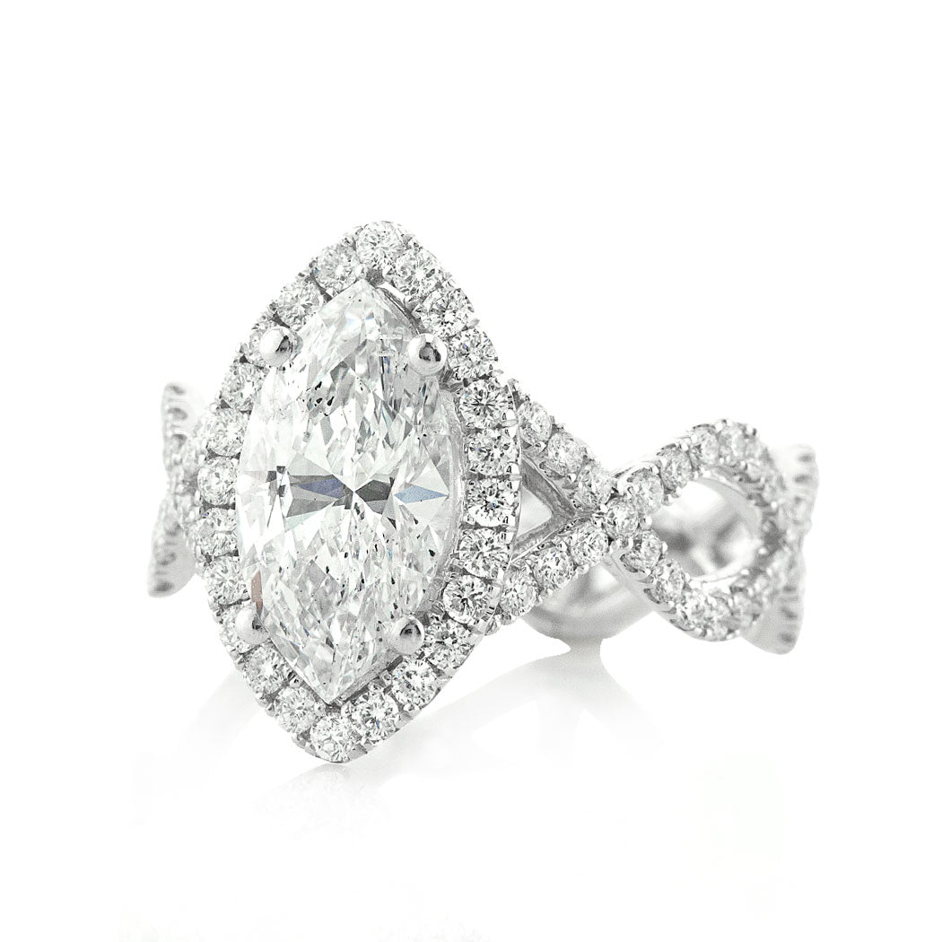 3.07ct Marquise Cut Diamond Infinity Engagement Ring