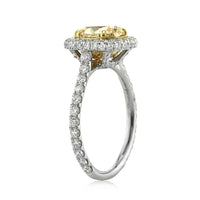 2.62ct Fancy Yellow Oval Cut Diamond Engagement Ring