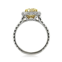 2.62ct Fancy Yellow Oval Cut Diamond Engagement Ring