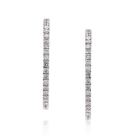 6.02ct Round Brilliant Cut Diamond Hoop Earrings in 18k White Gold