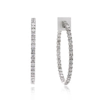 6.02ct Round Brilliant Cut Diamond Hoop Earrings in 18k White Gold