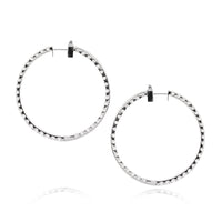 6.02ct Round Brilliant Cut Diamond Hoop Earrings in 18k White Gold