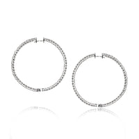 5.80ct Round Brilliant Cut Diamond Hoop Earrings in 18k White Gold