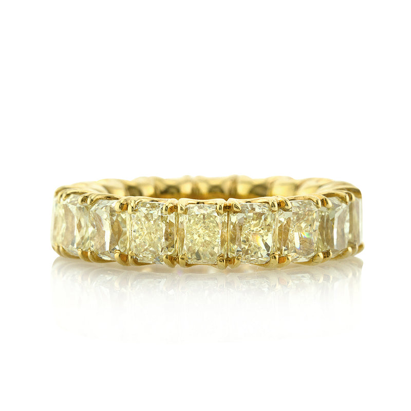 11.45ct Fancy Yellow Radiant Cut Diamond Eternity Band