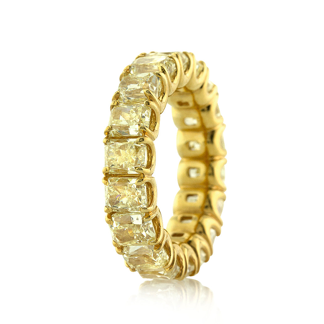 11.45ct Fancy Yellow Radiant Cut Diamond Eternity Band