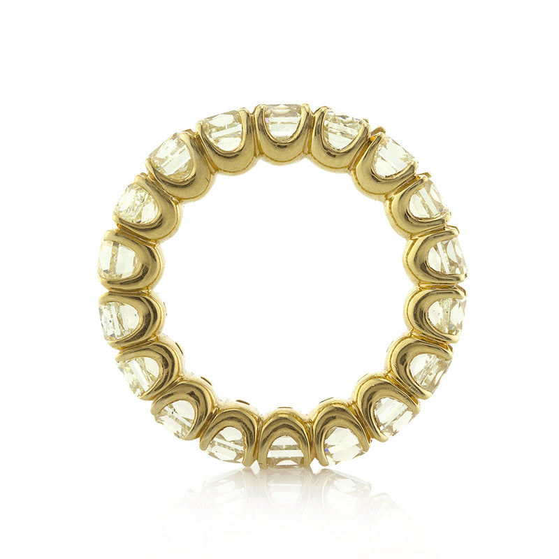 11.45ct Fancy Yellow Radiant Cut Diamond Eternity Band