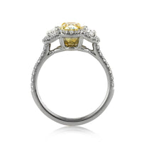 2.21ct Fancy Yellow Oval Cut Diamond Engagement Ring