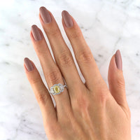 2.21ct Fancy Yellow Oval Cut Diamond Engagement Ring