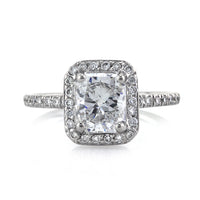 1.36ct Radiant Cut Vintage Diamond Engagement Ring