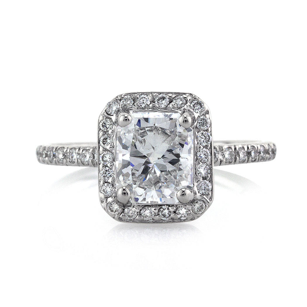1.36ct Radiant Cut Vintage Diamond Engagement Ring