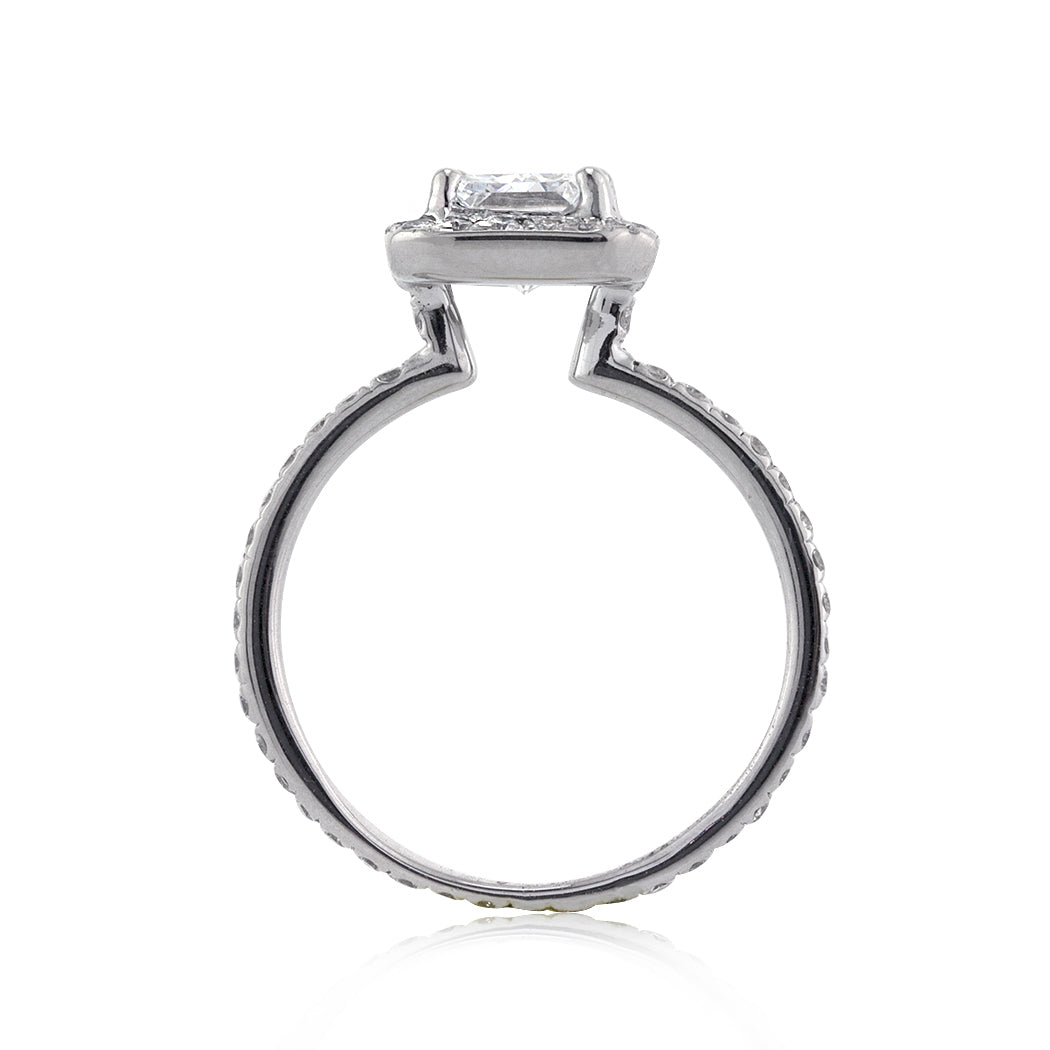 1.36ct Radiant Cut Vintage Diamond Engagement Ring