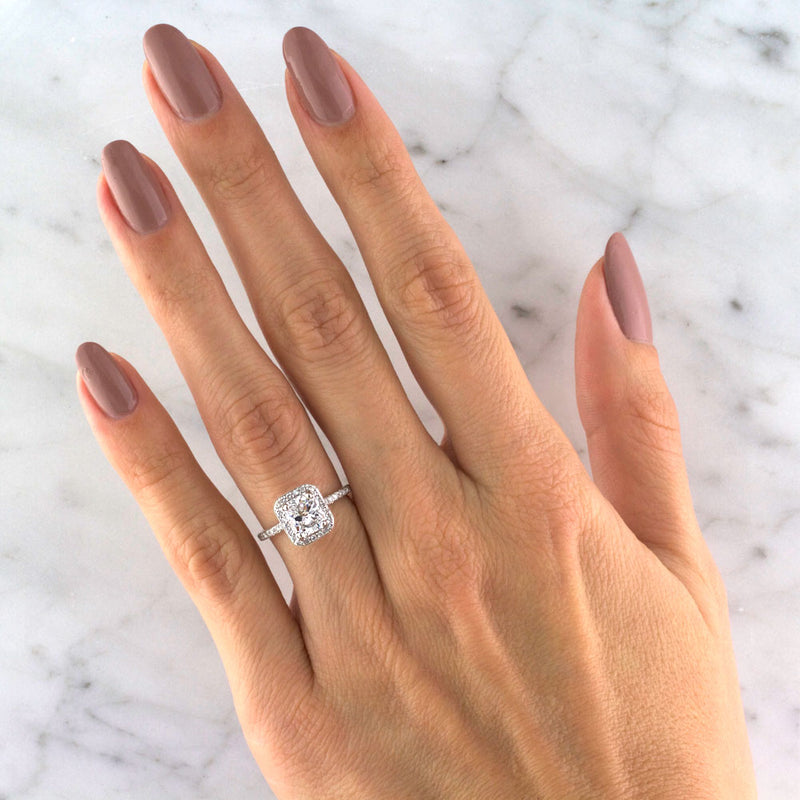 1.36ct Radiant Cut Vintage Diamond Engagement Ring