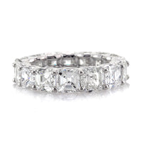 5.00ct Asscher Cut Diamond Eternity Band in 18k White Gold