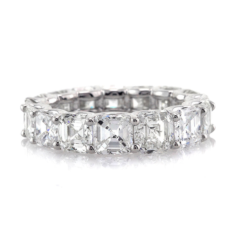 5.00ct Asscher Cut Diamond Eternity Band in 18k White Gold
