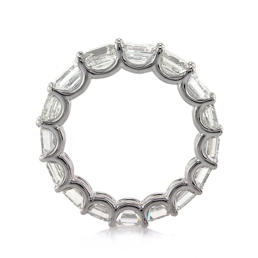 5.00ct Asscher Cut Diamond Eternity Band in 18k White Gold