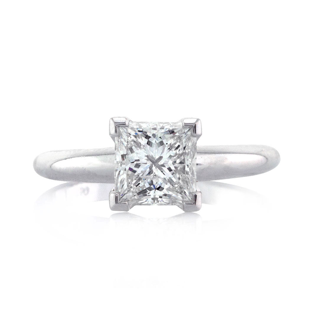 1.21ct Princess Cut Diamond Solitaire Engagement Ring
