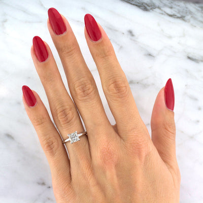 1.21ct Princess Cut Diamond Solitaire Engagement Ring