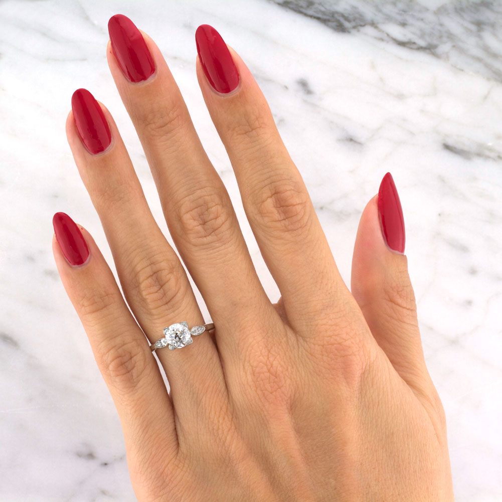 1.47ct Old European Cut Diamond Vintage Engagement Ring