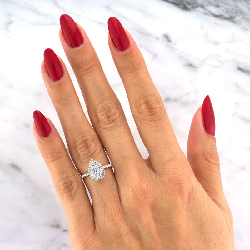 1.46ct Pear Shaped Diamond Engagement Ring