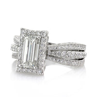 2.76ct Emerald Cut Diamond Engagement Ring