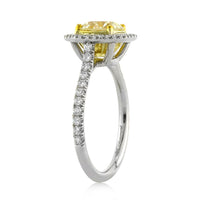 2.65ct Fancy Light Yellow Round Brilliant Cut Diamond Engagement Ring