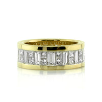 Men's 6.25ct Baguette and Princess Cut Diamond Eternity Band