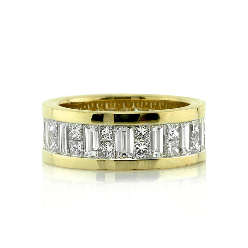 Men's 6.25ct Baguette and Princess Cut Diamond Eternity Band