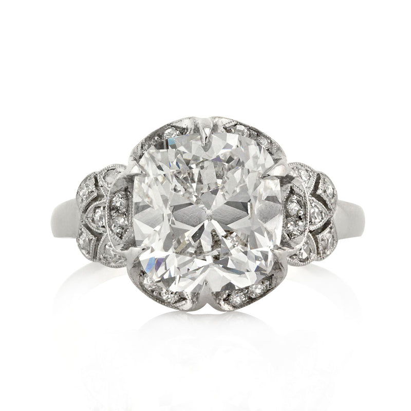 5.40ct Old Mine Cut Diamond Vintage Engagement Ring