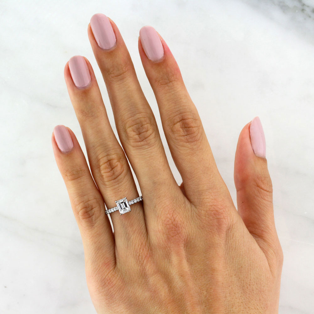 1.37ct Emerald Cut Diamond Engagement Ring