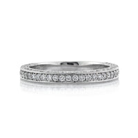 1.00ct Round Brilliant Cut Diamond Three-Sided Pavé Band in 18k White Gold