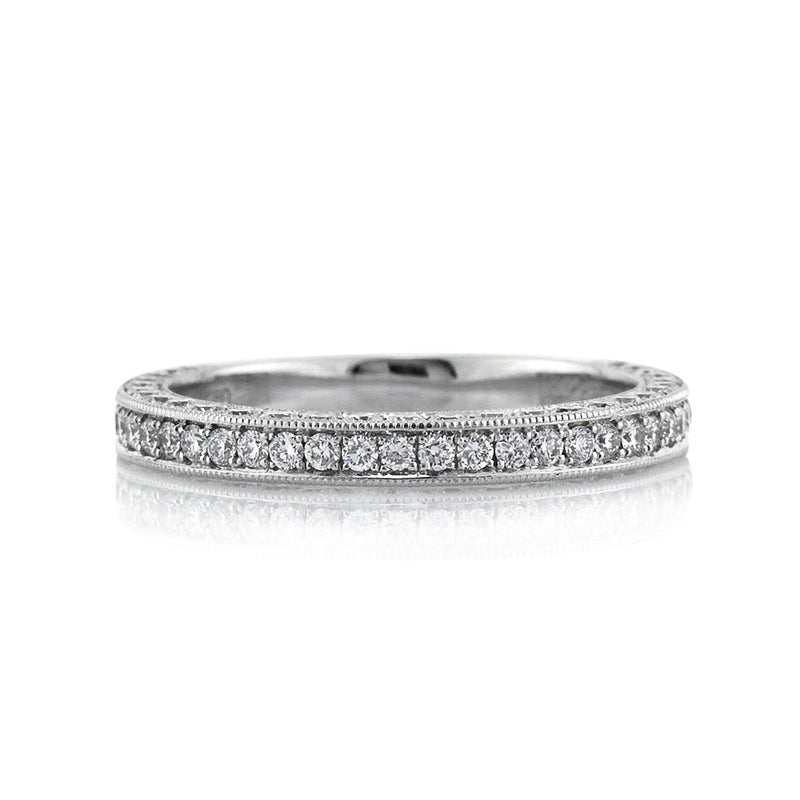 1.00ct Round Brilliant Cut Diamond Three-Sided Pavé Band in 18k White Gold