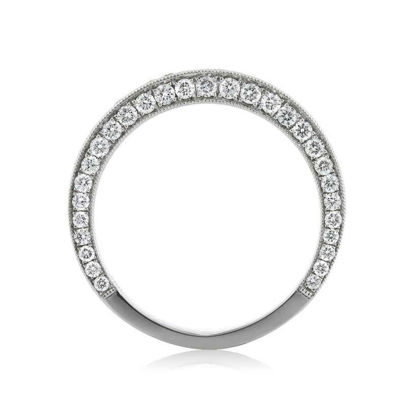 1.00ct Round Brilliant Cut Diamond Three-Sided Pavé Band in 18k White Gold