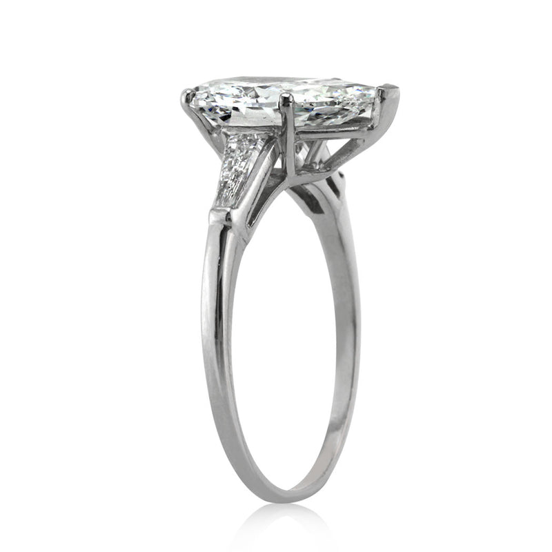 3.51ct Pear Shaped Diamond Vintage Engagement Ring