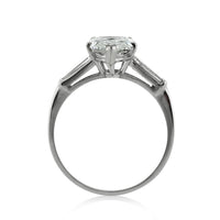 3.51ct Pear Shaped Diamond Vintage Engagement Ring