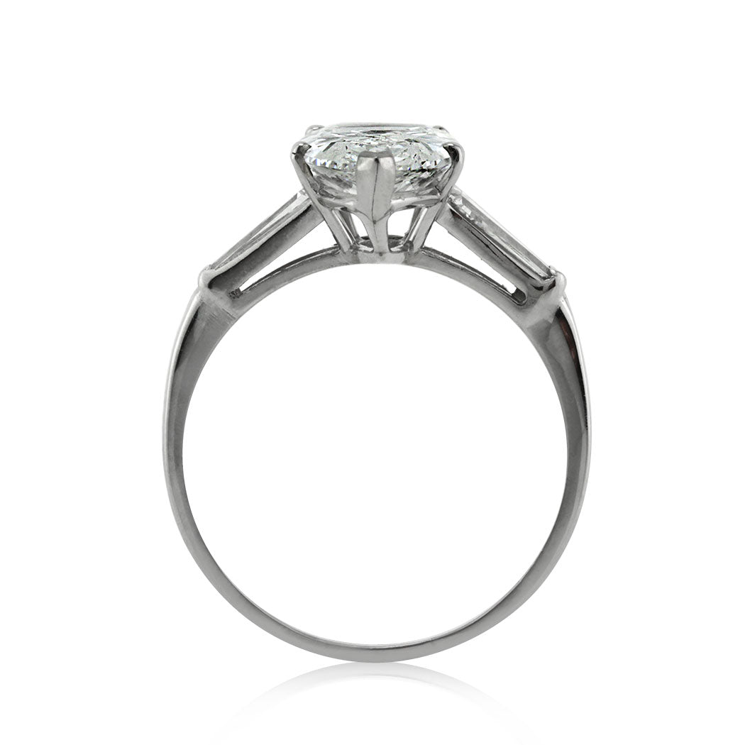 3.51ct Pear Shaped Diamond Vintage Engagement Ring