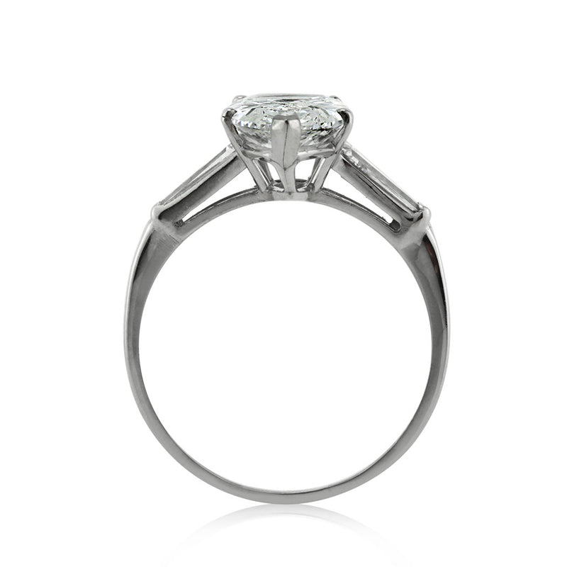 3.51ct Pear Shaped Diamond Vintage Engagement Ring