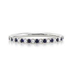 0.20ct Sapphire and Diamond Wedding Band in 18k White Gold