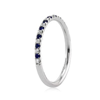 0.20ct Sapphire and Diamond Wedding Band in 18k White Gold