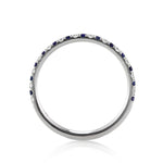 0.20ct Sapphire and Diamond Wedding Band in 18k White Gold