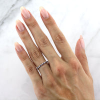 0.20ct Sapphire and Diamond Wedding Band in 18k White Gold