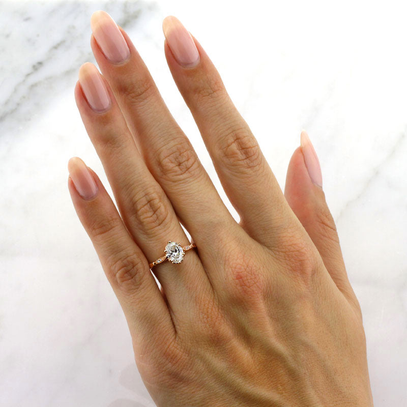 1.04ct Oval Cut Diamond Engagement Ring