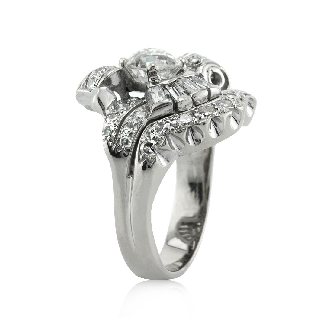 2.13ct Old Mine Cut Diamond Engagement Ring