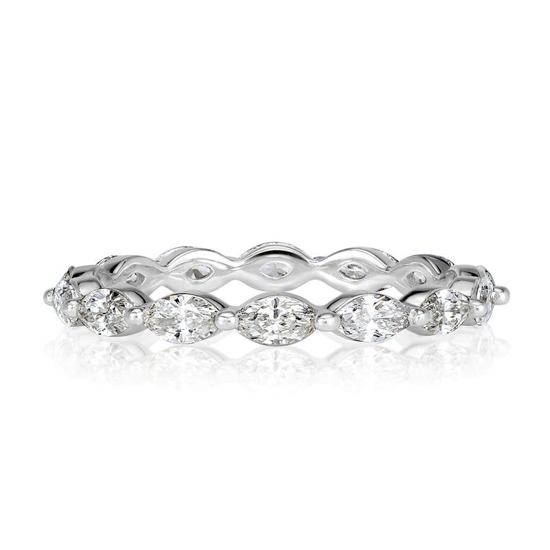1.00ct Marquise Cut Diamond Eternity Band in 18k White Gold