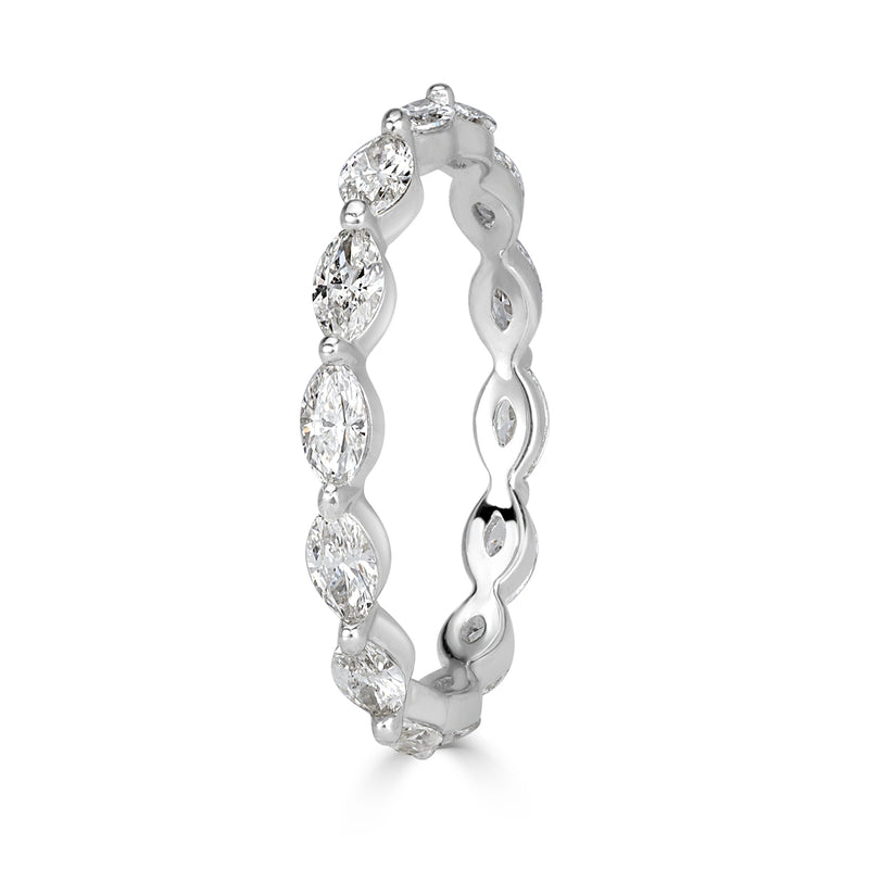 1.00ct Marquise Cut Diamond Eternity Band in 18k White Gold
